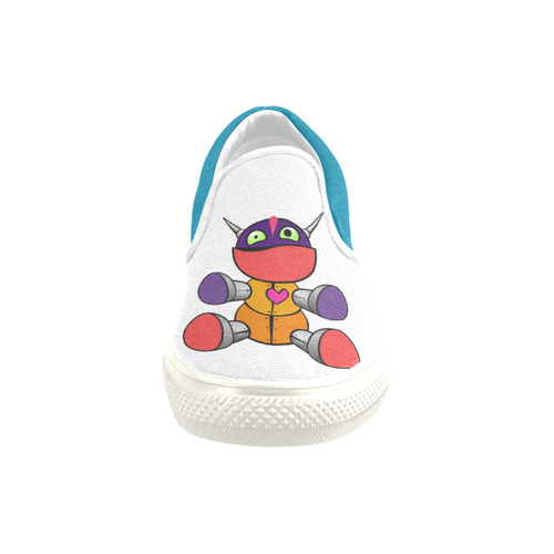 Robot Slip-on Canvas Shoes for Kid (Model 019)