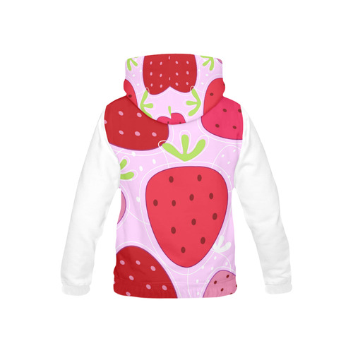ALL OVER PRINT HOODIE : Strawberries All Over Print Hoodie for Kid (USA Size) (Model H13)