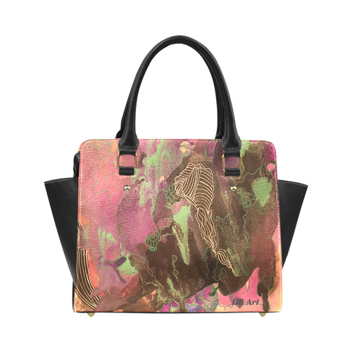 Pink Abstract Purse by Debra Brewer Classic Shoulder Handbag (Model 1653)