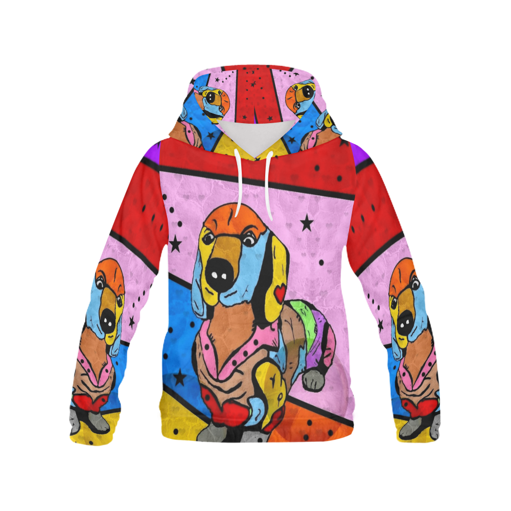 Dachshund by Nico Bielow All Over Print Hoodie for Men (USA Size) (Model H13)
