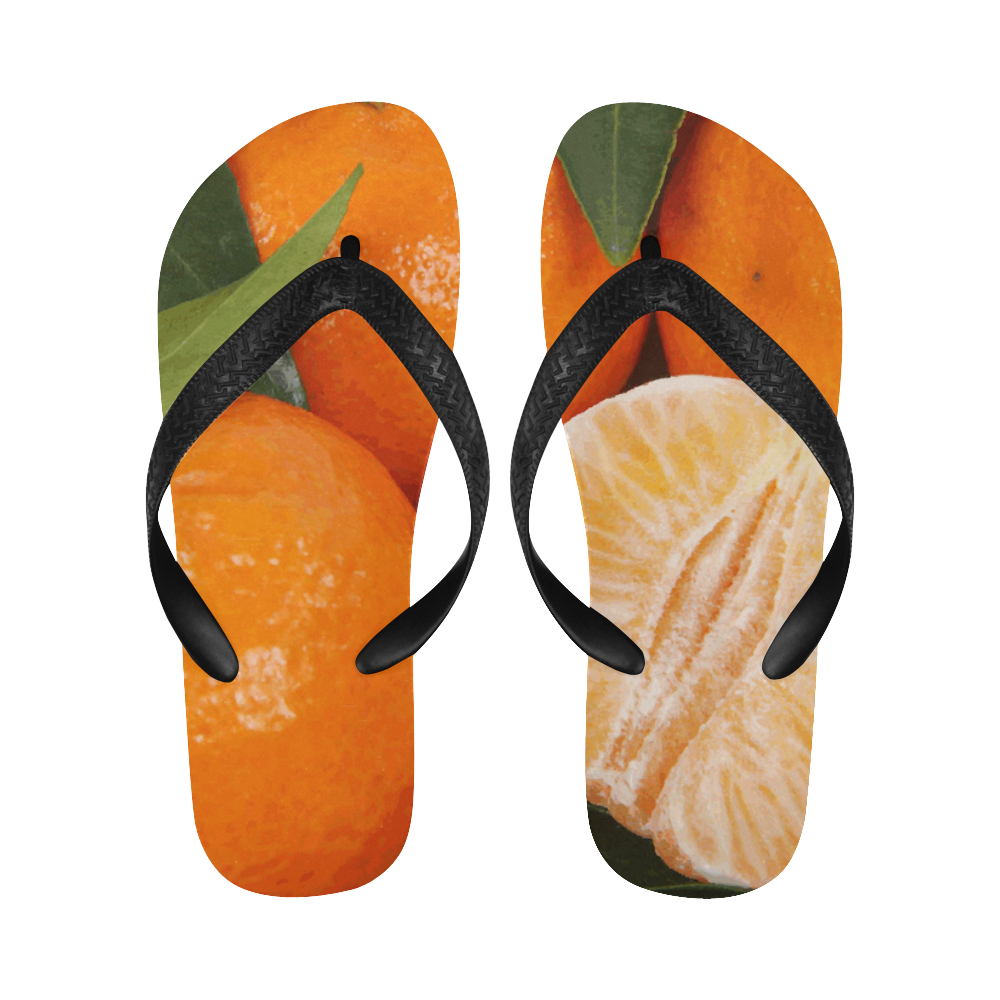 Oranges & Peeled Orange Fruit Flip Flops for Men/Women (Model 040)