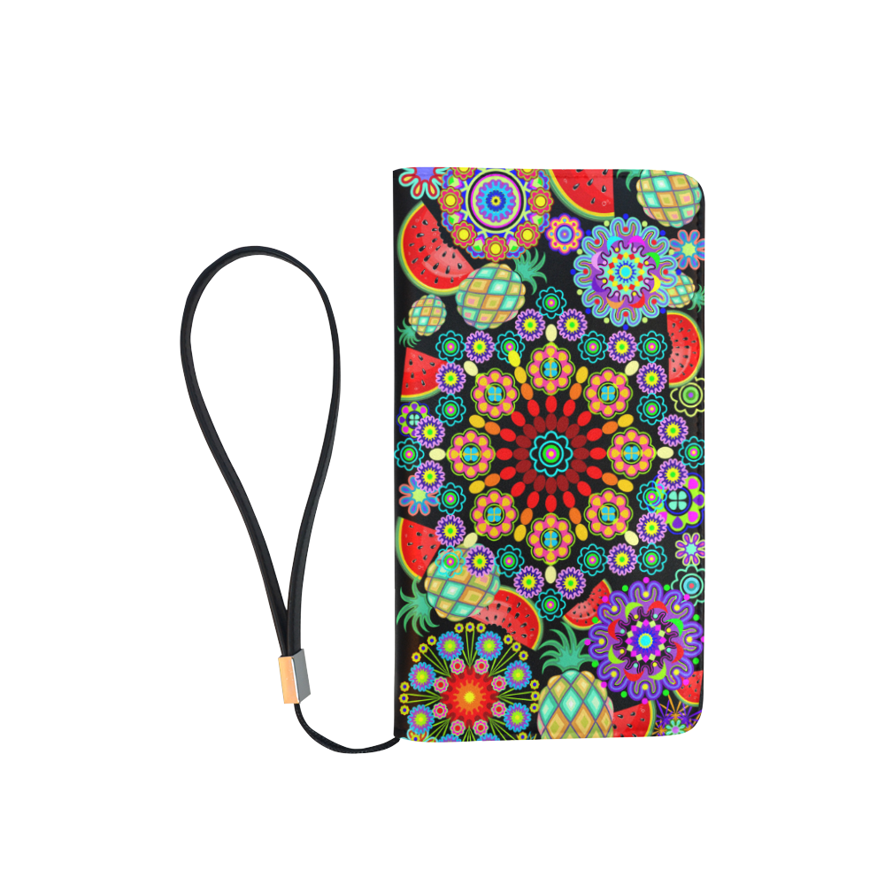 Mandalas and Exotic Fruits Pattern Men's Clutch Purse （Model 1638）