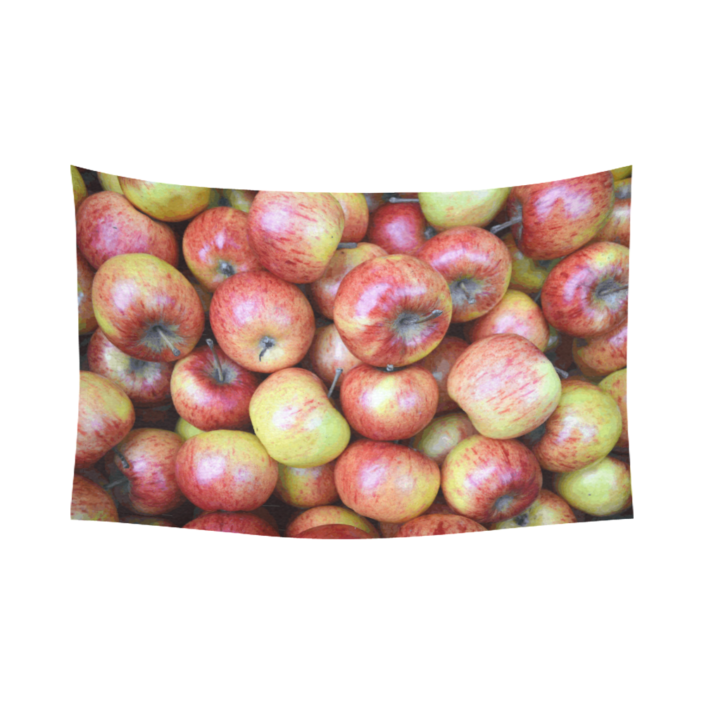 Autumn Apples Red Green Fruit Cotton Linen Wall Tapestry 90"x 60"
