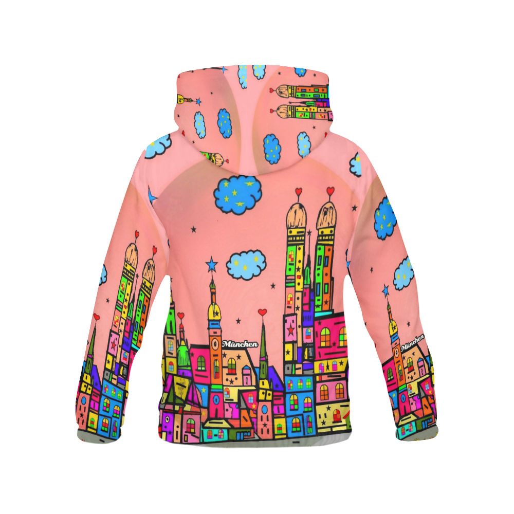 München by Nico Bielow All Over Print Hoodie for Women (USA Size) (Model H13)