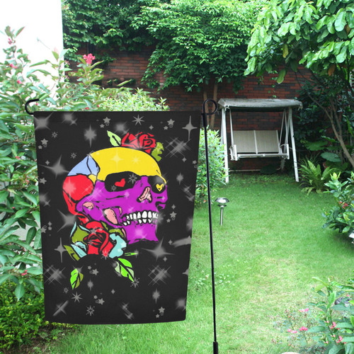 A Skull of Love by Popart Love Garden Flag 12‘’x18‘’（Without Flagpole）
