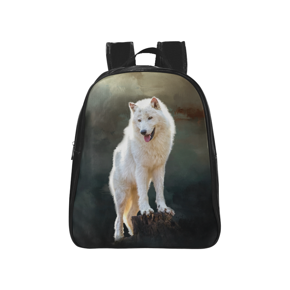 A wonderful painted arctic wolf School Backpack (Model 1601)(Medium)