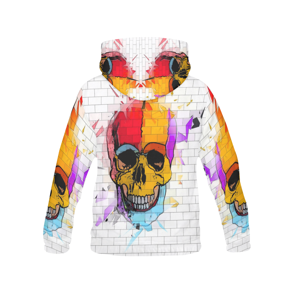 A Skull on Wallby Popart Lover All Over Print Hoodie for Men (USA Size) (Model H13)