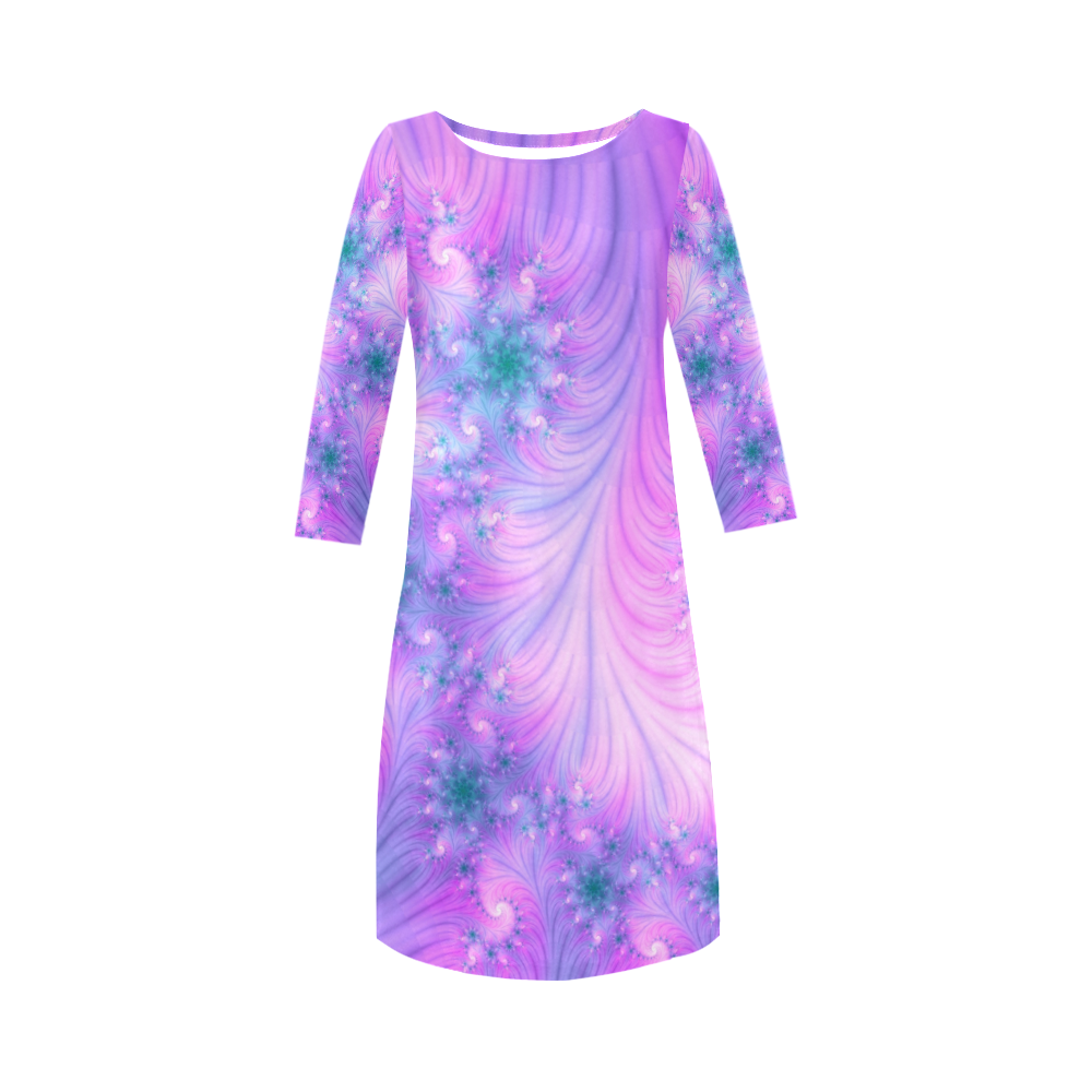 Chic and elegant spiral fractal Round Collar Dress (D22)