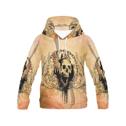 Amazing skull with wings All Over Print Hoodie for Women (USA Size) (Model H13)