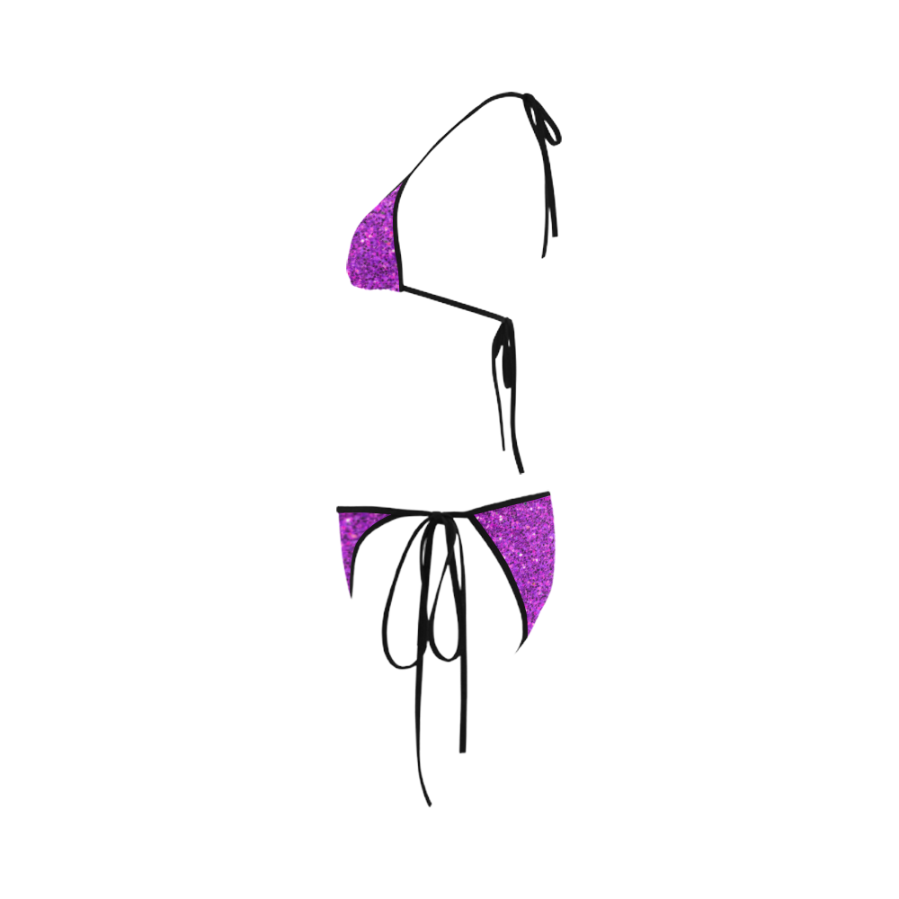 purple glitter Custom Bikini Swimsuit