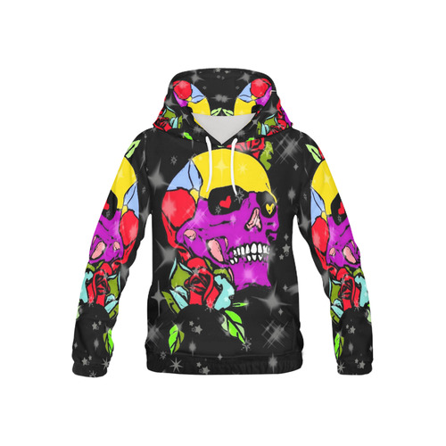 A Skull of Love by Popart Lover All Over Print Hoodie for Kid (USA Size) (Model H13)