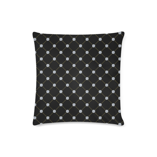 "Black and Bling" Custom Zippered Pillow Case 16"x16"(Twin Sides)