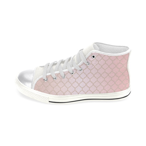 "Pretty in Pink" Women's Classic High Top Canvas Shoes (Model 017)