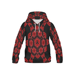 Red Alaun Mandala All Over Print Hoodie for Kid (USA Size) (Model H13)