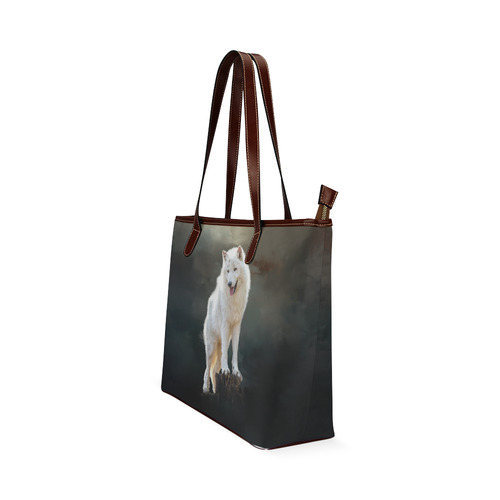 A wonderful painted arctic wolf Shoulder Tote Bag (Model 1646)