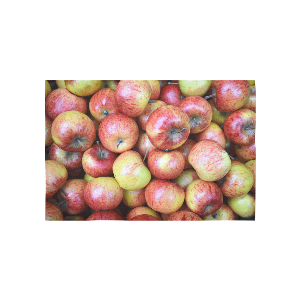 Autumn Apples Red Green Fruit Cotton Linen Wall Tapestry 60"x 40"