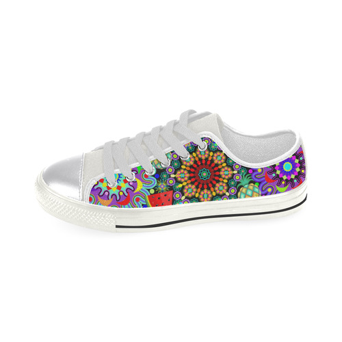 Mandalas and Exotic Fruits Pattern Women's Classic Canvas Shoes (Model 018)