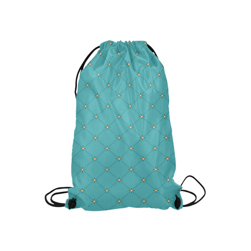 Teal Tuft Small Drawstring Bag Model 1604 (Twin Sides) 11"(W) * 17.7"(H)