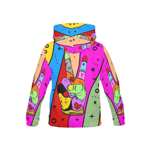 Peace by Nico Bielow All Over Print Hoodie for Kid (USA Size) (Model H13)