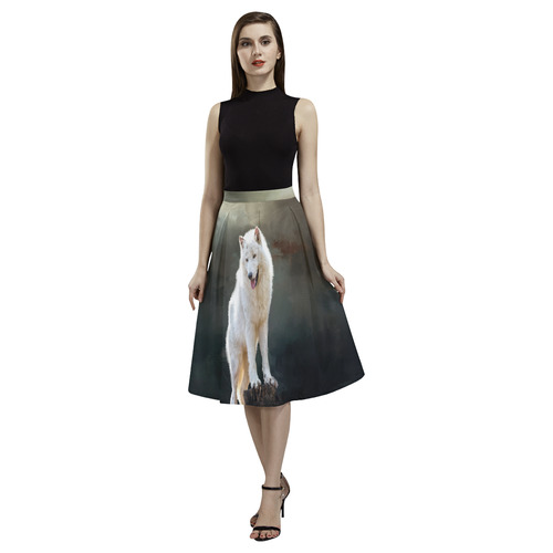 A wonderful painted arctic wolf Aoede Crepe Skirt (Model D16)