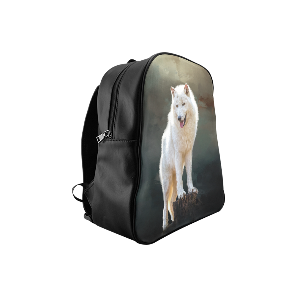 A wonderful painted arctic wolf School Backpack (Model 1601)(Medium)
