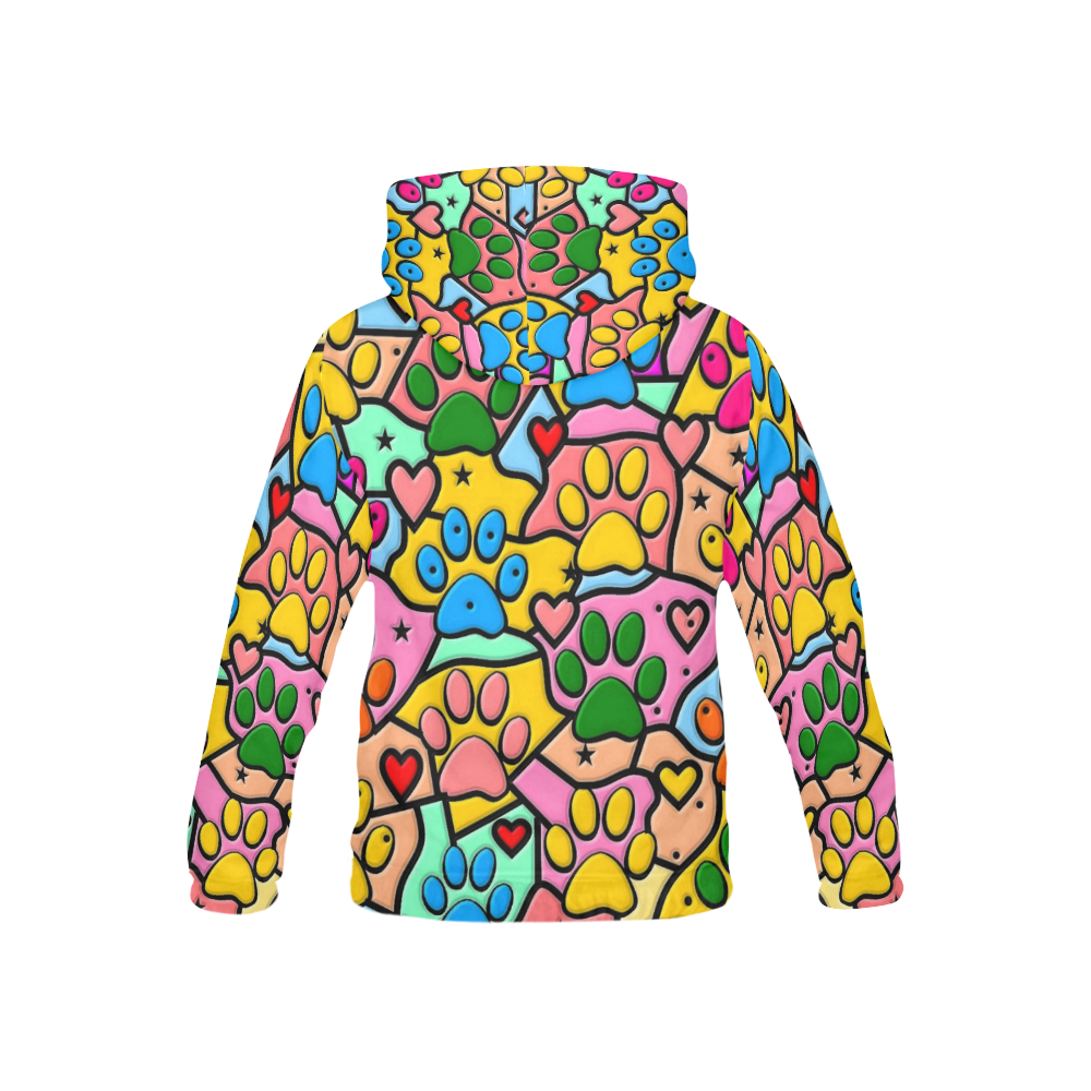 Paws by Nico Bielow All Over Print Hoodie for Kid (USA Size) (Model H13)