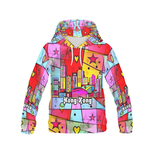 Hong Kong by Nico Bielow All Over Print Hoodie for Men (USA Size) (Model H13)