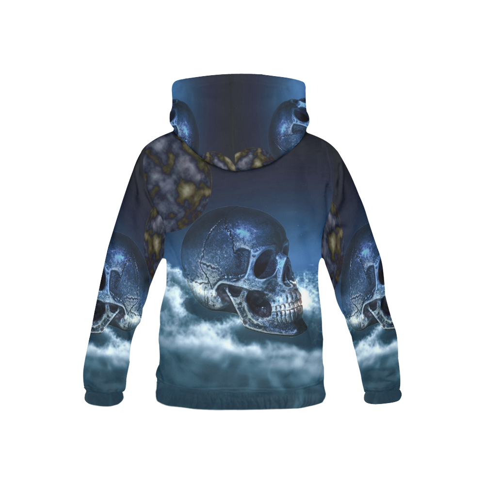Skull and Moon All Over Print Hoodie for Kid (USA Size) (Model H13)