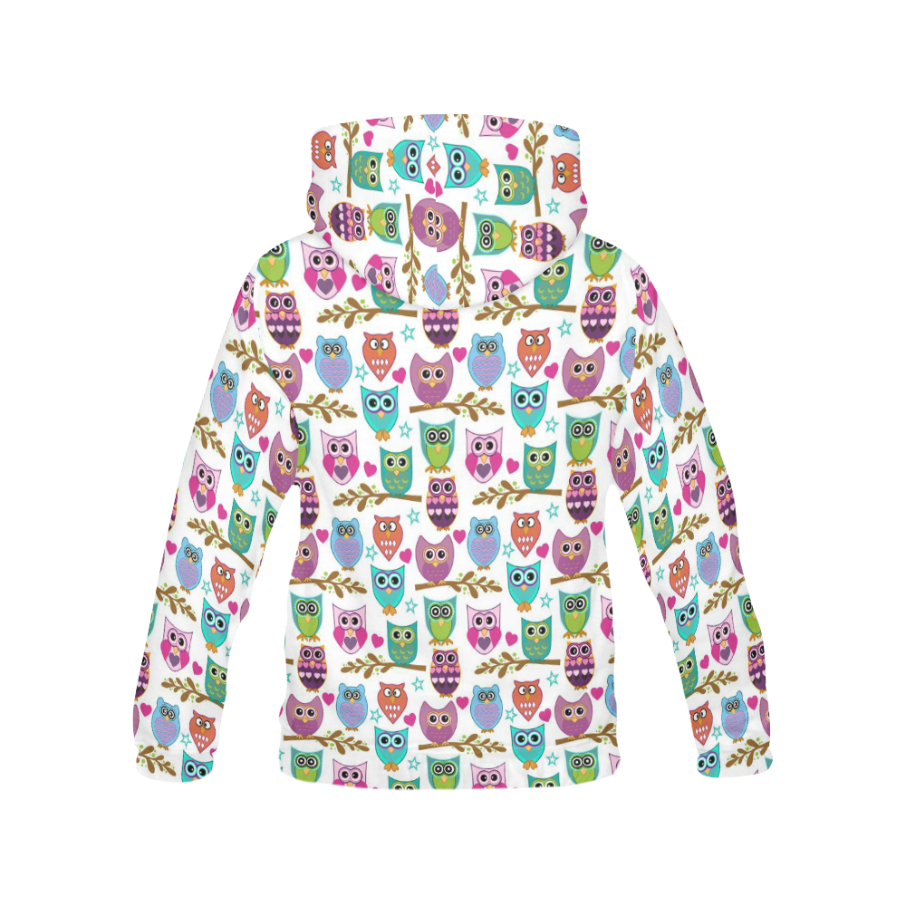 happy owls All Over Print Hoodie for Women (USA Size) (Model H13)
