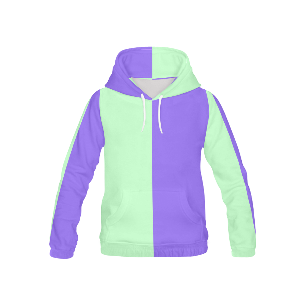 Only two Colors: Light Violet Mint All Over Print Hoodie for Kid (USA Size) (Model H13)