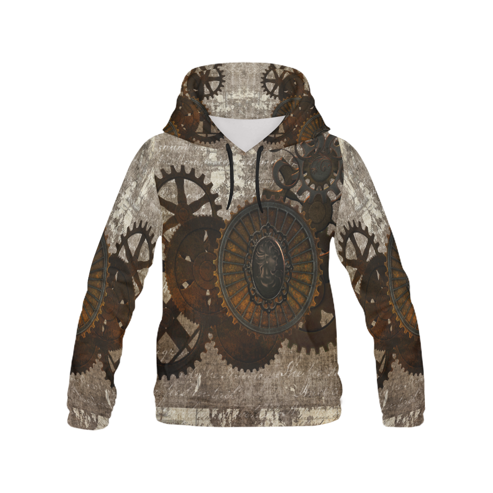 A rusty steampunk letter with gears All Over Print Hoodie for Women (USA Size) (Model H13)