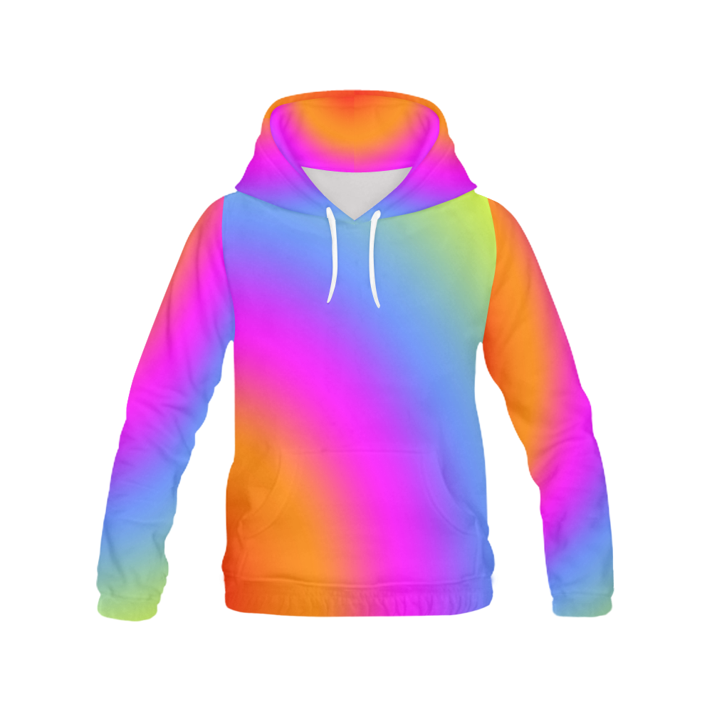 Radial Gradients Red Orange Pink Blue Green All Over Print Hoodie for Men (USA Size) (Model H13)