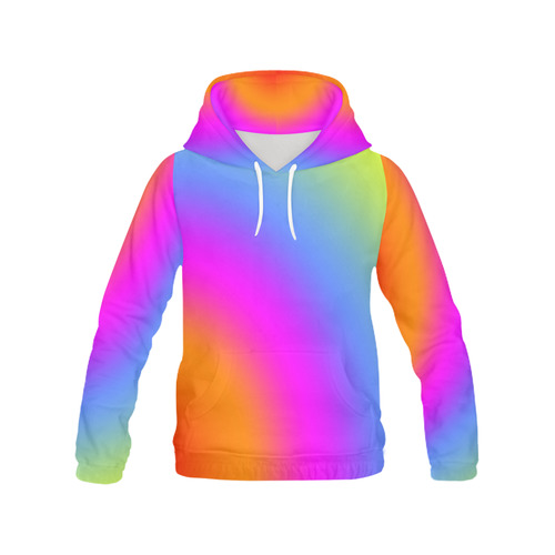 Radial Gradients Red Orange Pink Blue Green All Over Print Hoodie for Men (USA Size) (Model H13)