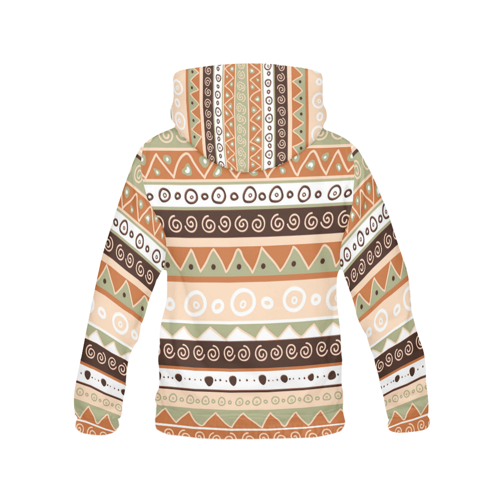 Tans Triblal All Over Print Hoodie for Women (USA Size) (Model H13)