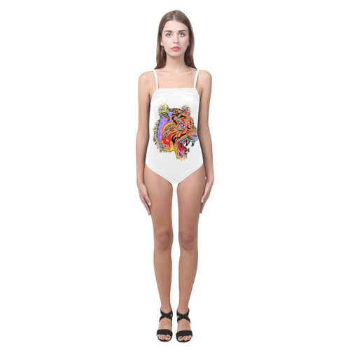 Amazing Tiger by Popart Lover Strap Swimsuit ( Model S05)