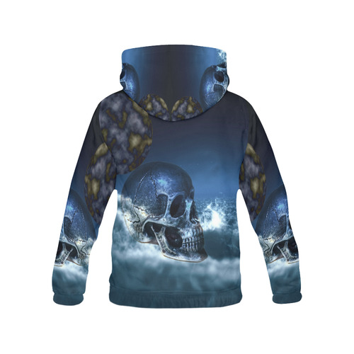 Skull and Moon All Over Print Hoodie for Men (USA Size) (Model H13)