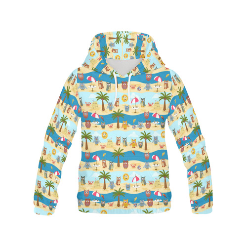 summer owls All Over Print Hoodie for Women (USA Size) (Model H13)