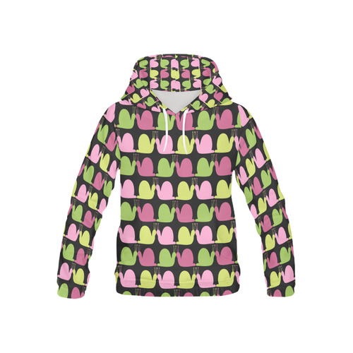 Whimsical Pastel Snails Pattern All Over Print Hoodie for Kid (USA Size) (Model H13)