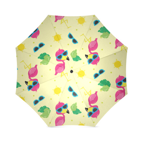 Pink Flamingos Foldable Umbrella (Model U01)