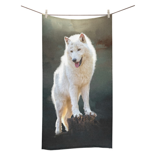 A wonderful painted arctic wolf Bath Towel 30"x56"