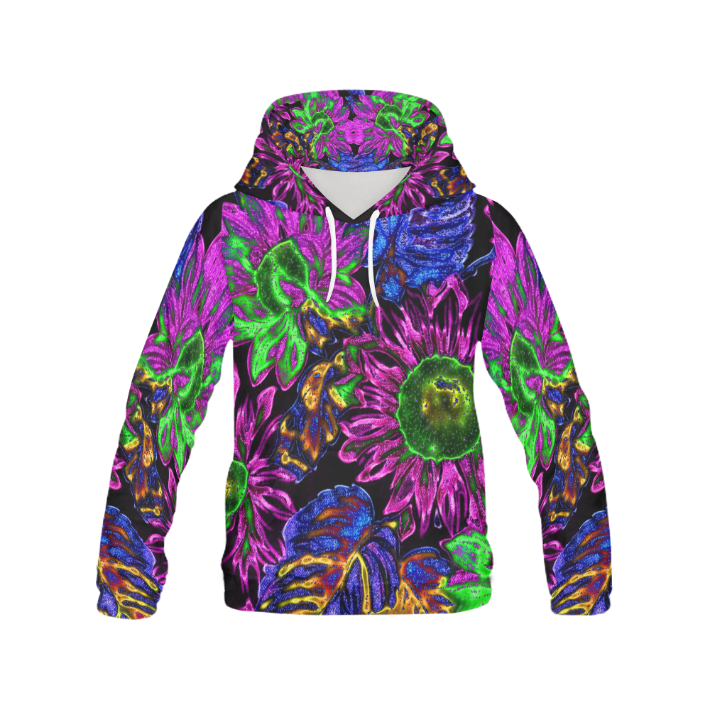amazing neon floral 1 All Over Print Hoodie for Men (USA Size) (Model H13)