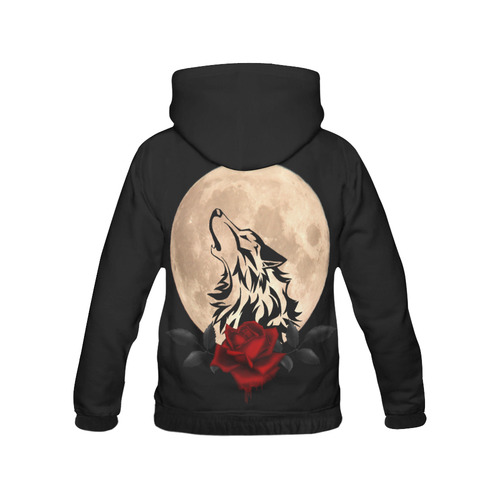 Gothic Wolf Moon All Over Print Hoodie for Women (USA Size) (Model H13)