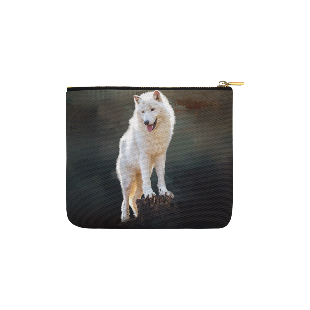 A wonderful painted arctic wolf Carry-All Pouch 6''x5''