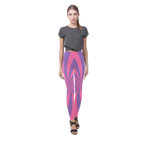 Pink and Purple Swirl Cassandra Women's Leggings (Model L01)