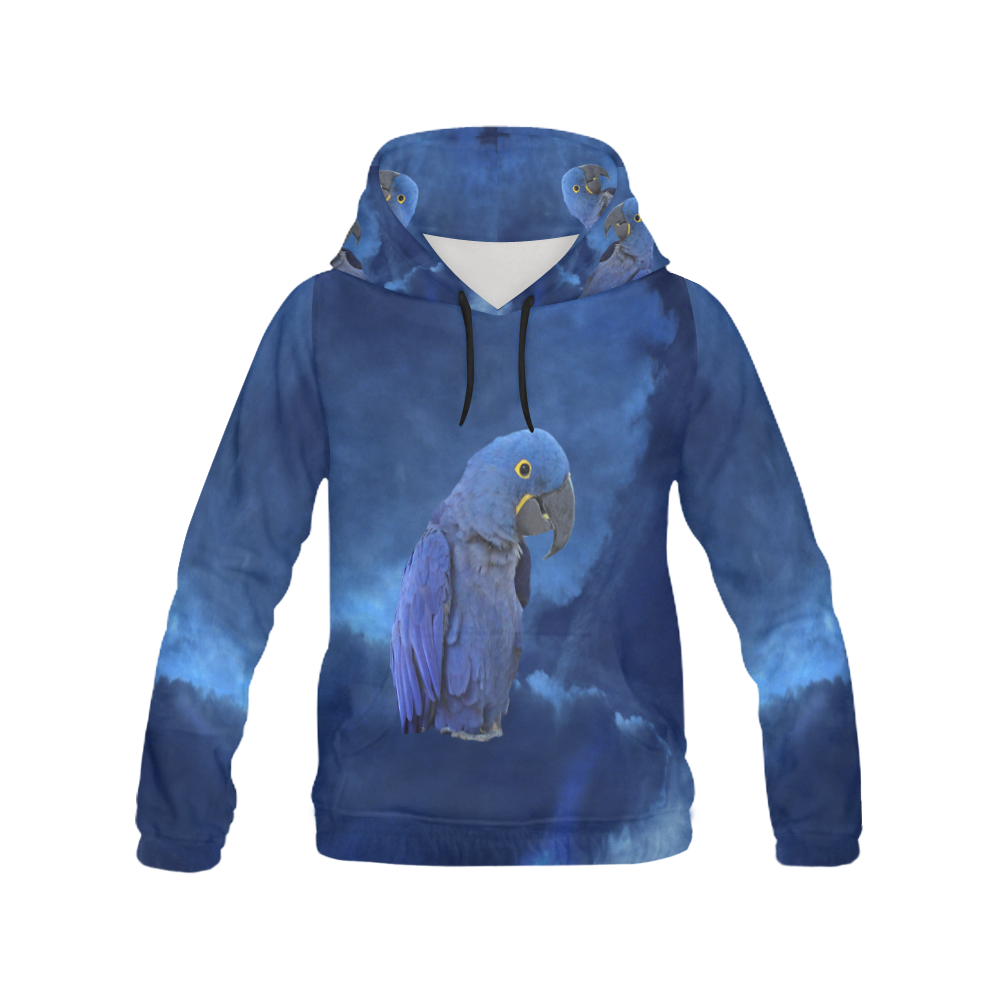 Hyacinth Macaw All Over Print Hoodie for Women (USA Size) (Model H13)