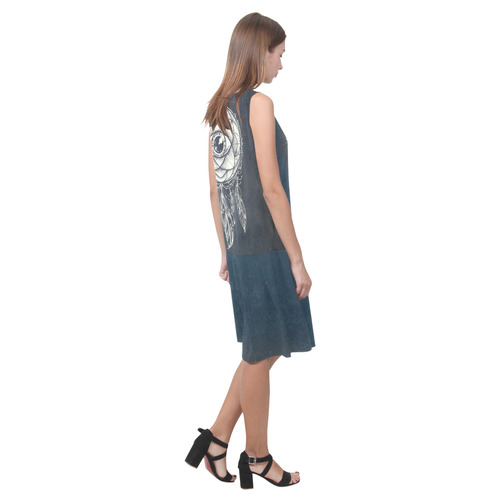 abstract Sleeveless Splicing Shift Dress(Model D17)