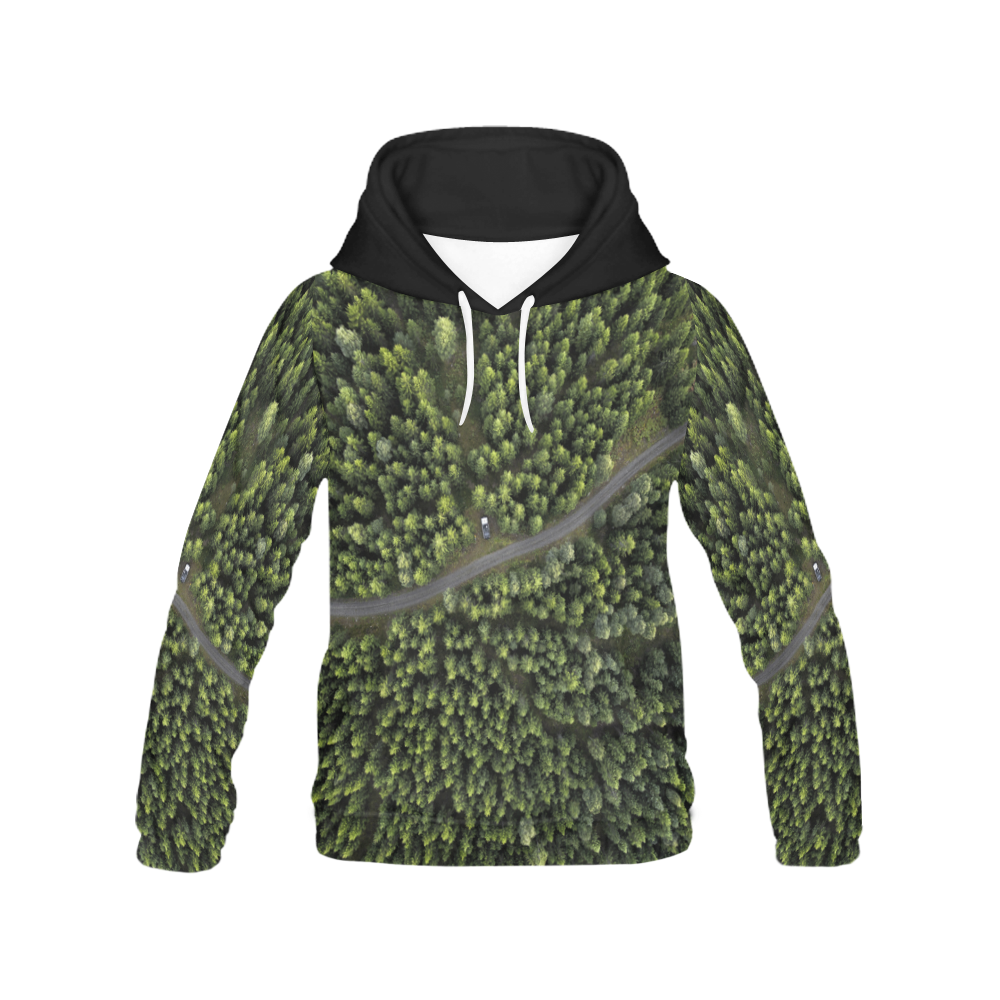 ALL OVER PRINT HOODIE : Nordic Forest All Over Print Hoodie for Women (USA Size) (Model H13)