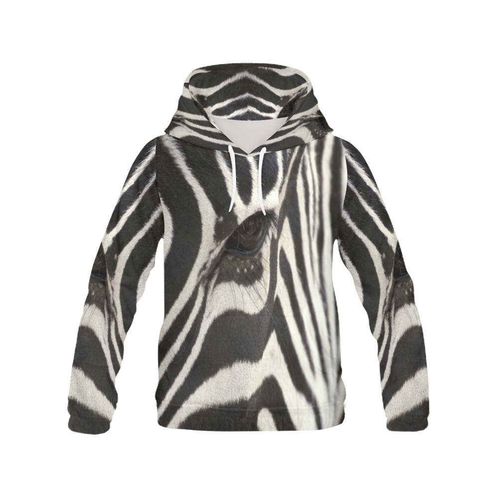 Zebra All Over Print Hoodie for Women (USA Size) (Model H13)