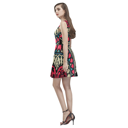 abstract-pattern-design Thea Sleeveless Skater Dress(Model D19)