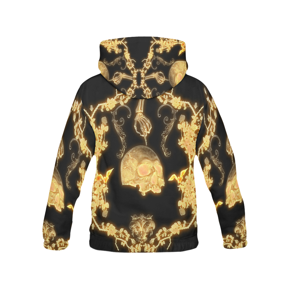 Yellow skull All Over Print Hoodie for Men (USA Size) (Model H13)